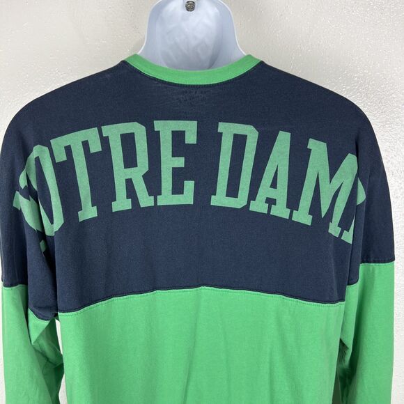 Notre Dame Long Sleeve Shirt Men Medium Green Blue Colorblock Original League - Picture 10 of 14